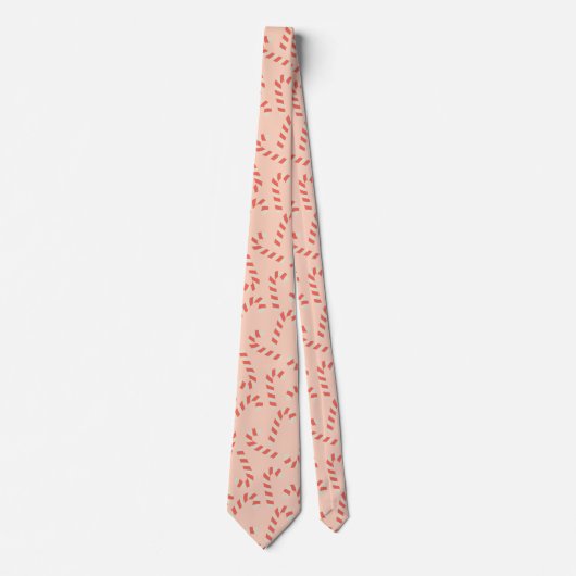 Peachy Pink Weihnachts Candy Canes Krawatte (Vorderseite)