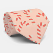 Peachy Pink Weihnachts Candy Canes Krawatte (Gerollt)