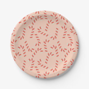 Peachy Pink Weihnachts Candy Canes Pappteller