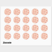 Peachy Pink Weihnachts Candy Canes Runder Aufkleber (Blatt)