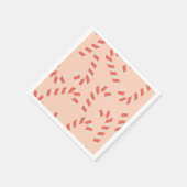 Peachy Pink Weihnachts Candy Canes Serviette (Ecke)