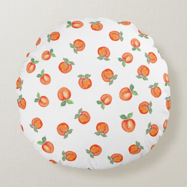 Peachy Print Rundes Kissen (Vorderseite)