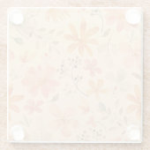 Peachy - rosa goldfarbene Blumenmuster Glasuntersetzer (Rückseite)