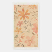 Peachy - rosa goldfarbene Blumenmuster Serviette (Vorderseite)