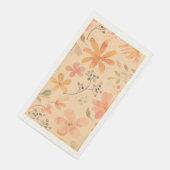 Peachy - rosa goldfarbene Blumenmuster Serviette (Ecke)
