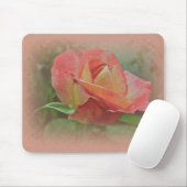 Peachy Rose Blossom Mousepad (Mit Mouse)