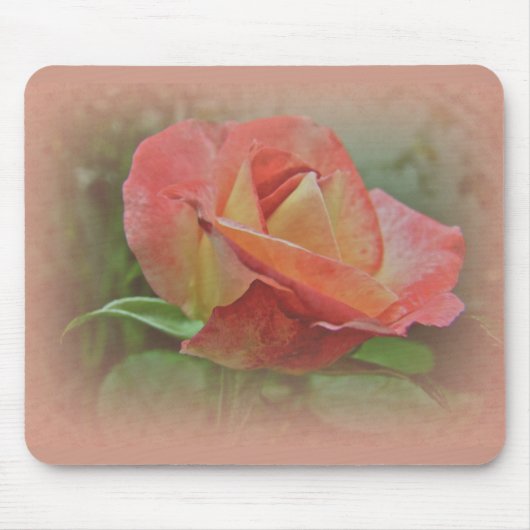 Peachy Rose Blossom Mousepad (Vorne)
