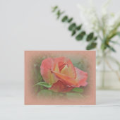 Peachy Rose Blossom Postkarte (Stehend Vorderseite)