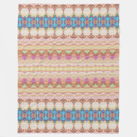 Peachy Rug Pattern Fleece Blanket (Vorderseite)