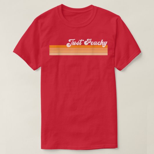 Peachy Summer 70er Georgia Peaches Frucht Hippie P T-Shirt (Design vorne)