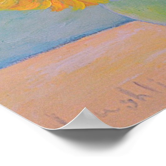 Peachy Sunflower Poster (Ecke)