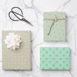 Peachy Whimsicality Wrapping Paper Flat Sheet Set Geschenkpapier Set