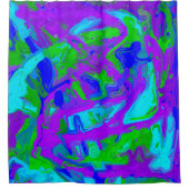 Peacock Abstrakte Wasserfarben Duschvorhang (Vorderseite)