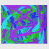 Peacock Abstrakte Wasserfarben Geschenkpapier (Flach)