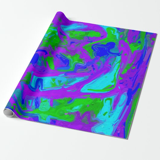 Peacock Abstrakte Wasserfarben Geschenkpapier (Ungerollt)