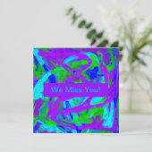 Peacock Abstrakte Wasserfarben Karte (Stehend Vorderseite)