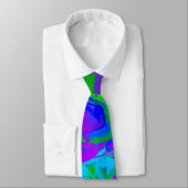 Peacock Abstrakte Wasserfarben Krawatte (Gebunden)