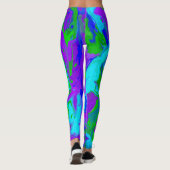 Peacock Abstrakte Wasserfarben Leggings (Rückseite)