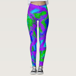 Peacock Abstrakte Wasserfarben Leggings