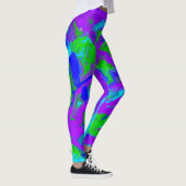 Peacock Abstrakte Wasserfarben Leggings (Rechts)