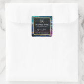 Peacock Agate Candle Labels Quadratischer Aufkleber (Tasche)