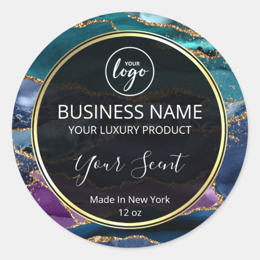 Peacock Agate Deep Vibraning Body Butter Labels Runder Aufkleber (Vorderseite)