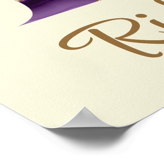 Peacock Agate Letter R Personalisiertes Poster (Ecke)