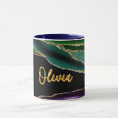 Peacock Agate Texture 06 Golden 3D Text Custom Tas Tasse (Zentrum)