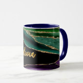 Peacock Agate Texture 06 Golden 3D Text Custom Tas Tasse (VorderseiteRechts)
