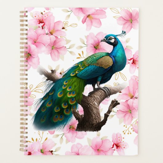 peacock and cherry blossom planner planer (Vorderseite)