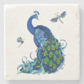 Peacock and Draquelly Design Set Steinuntersetzer (Vorderseite)