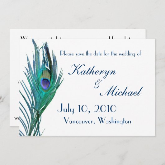 Peacock Ankündigung Datum freihalten (Vorne/Hinten)