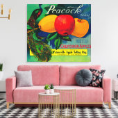 Peacock Apple Crate LabelWatsonville, CA Leinwanddruck (Insitu (Wohnzimmer))