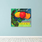 Peacock Apple Crate LabelWatsonville, CA Leinwanddruck (Insitu (Holzboden))