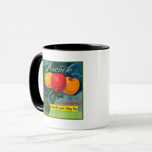 Peacock Apple Crate LabelWatsonville, CA Tasse (Vorderseite Links)