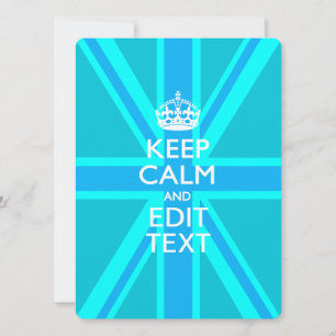 Peacock Aqua Behalte Ruhe und Ihren Text Union Jac