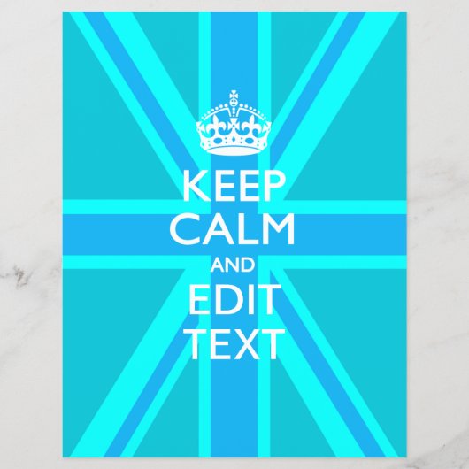 Peacock Aqua Behalte Ruhe und Ihren Text Union Jac Flyer (Vorne)