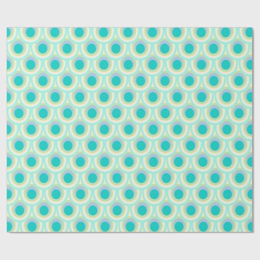 Peacock aqua gemusterte blaue Packung Geschenkpapier (Flach)