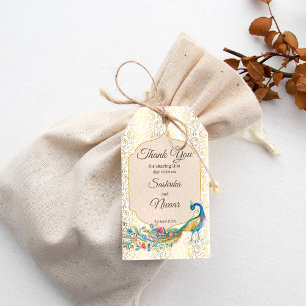 Peacock Arabian Muster indische Gastgeschenk Hochz Geschenkanhänger