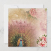 Peacock Arch Blush Pink Peony Blume Vielen Dank Dankeskarte (Rückseite)
