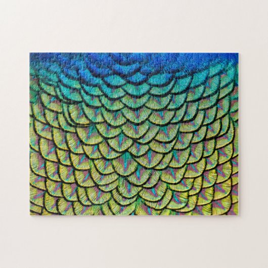 Peacock Art Deco Feathers Puzzle (Horizontal)