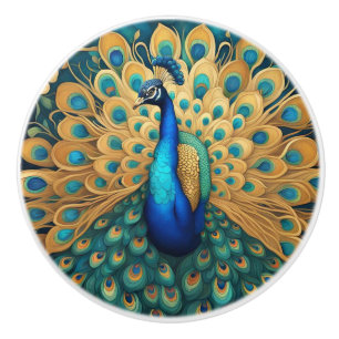 Peacock Art Nouveau Art Deco Keramikknauf