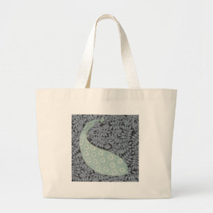 Peacock Art Nouveau Bird Classic Jumbo Stoffbeutel