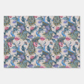 Peacock Art Nouveau Floral Pattern Geschenkpapier Set (Vorderseite 3)