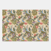 Peacock Art Nouveau Floral Pattern Geschenkpapier Set (Vorderseite 2)