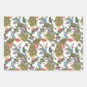 Peacock Art Nouveau Floral Pattern Geschenkpapier Set (Vorderseite)