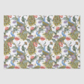 Peacock Art Nouveau Floral Pattern Seidenpapier (Vorderseite)