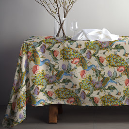 Peacock Art Nouveau Floral Pattern Tischdecke