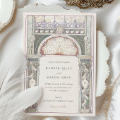 Peacock Art Nouveau Wedding Einladung