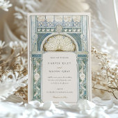 Peacock Art Nouveau Wedding Einladung